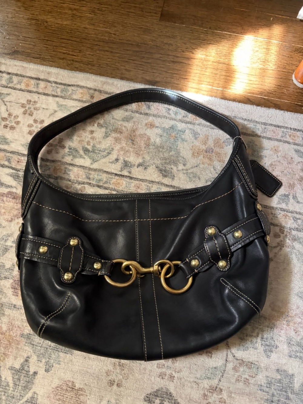 Vintage Coach Leather Horsebit Buckle Ergo Shoulder Bag